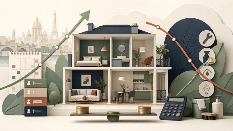 Illustration des revenus et des charges d’une location courte durée
