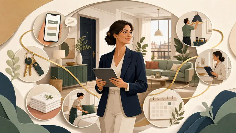Illustration des services coordonnés par une conciergerie de location courte durée
